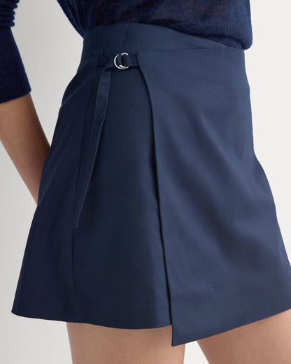 Tailored Drape Mini Skort | Navy