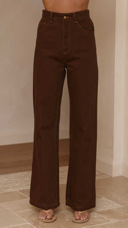 Badru Straight Leg Jeans - Chocolate Denim