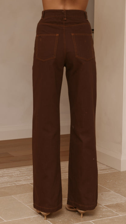 Badru Straight Leg Jeans - Chocolate Denim