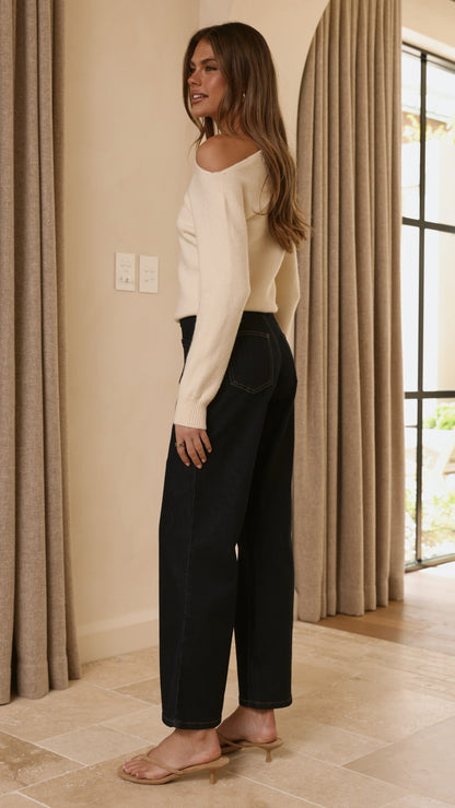 Briella Boat Neck Sweater - Butter