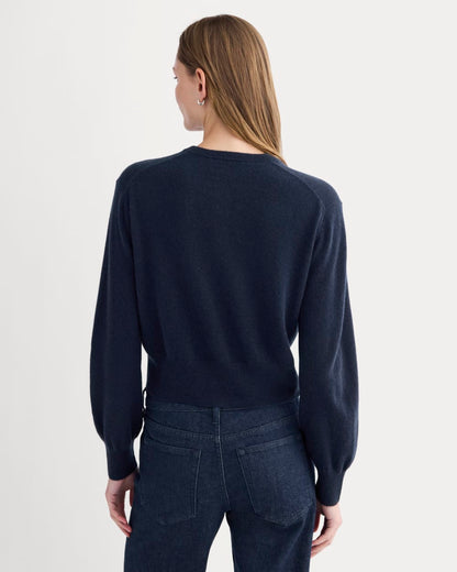 Cashmere Cropped Cardigan | Navy