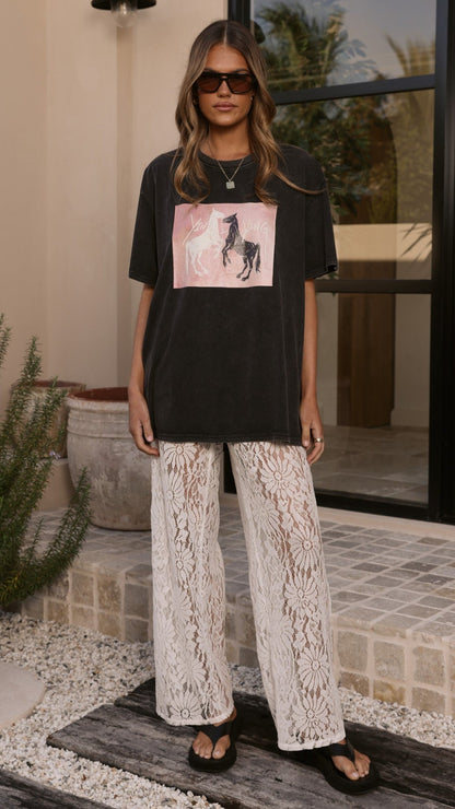 Avery Oversized Tee - Washed Black