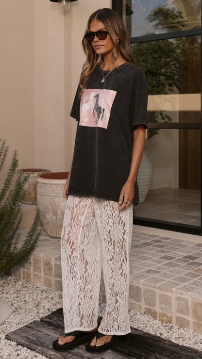 Avery Oversized Tee - Washed Black