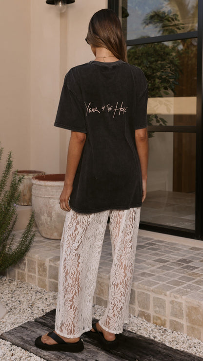 Avery Oversized Tee - Washed Black