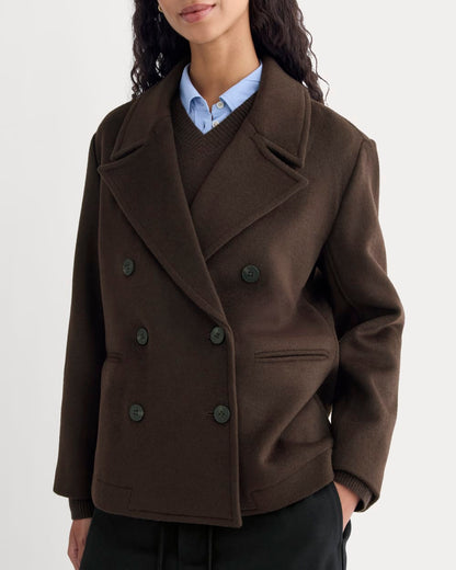 ReWool Short Peacoat | Dark Chocolate