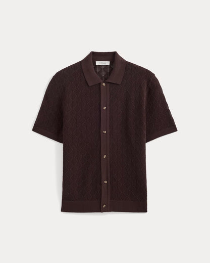 Open-Knit Resort Shirt | Coffee Bean