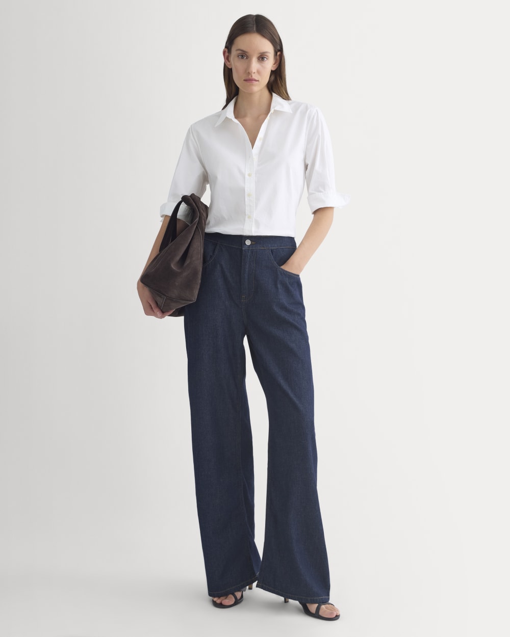 Cuff Detail Shirt in Lightweight Cotton | White