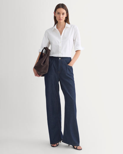 Cuff Detail Shirt in Lightweight Cotton | White