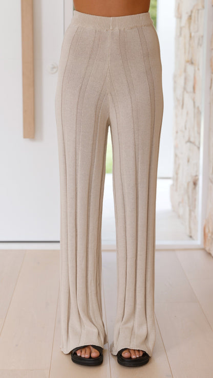 Bayu Knit Pants - Cream