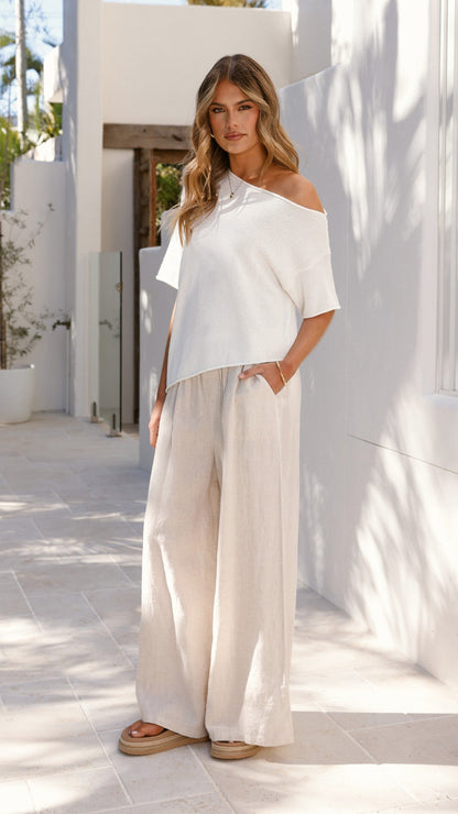 Blair Off Shoulder Tee - White