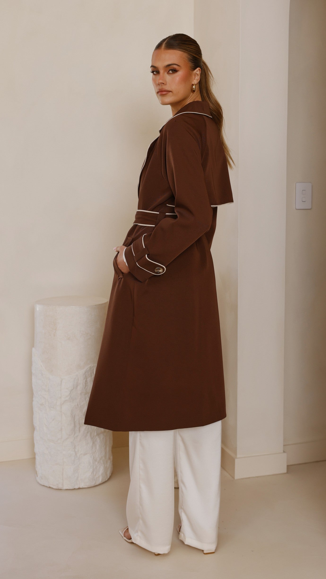 Blanca Trench Coat - Espresso