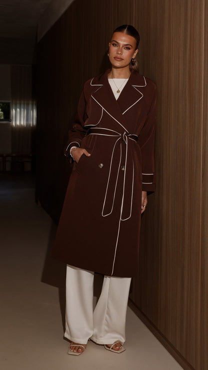 Blanca Trench Coat - Espresso