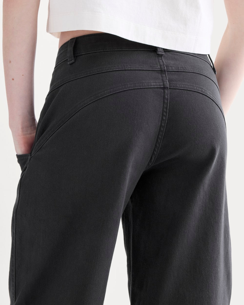Double-Stitch Barrel Pant | Black