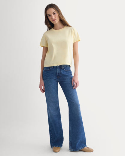 The Box-Cut Tee in Essential Cotton | Double Cream | No Pocket