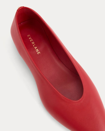 Made in Italy Almond-Toe Flat | Rosa Red