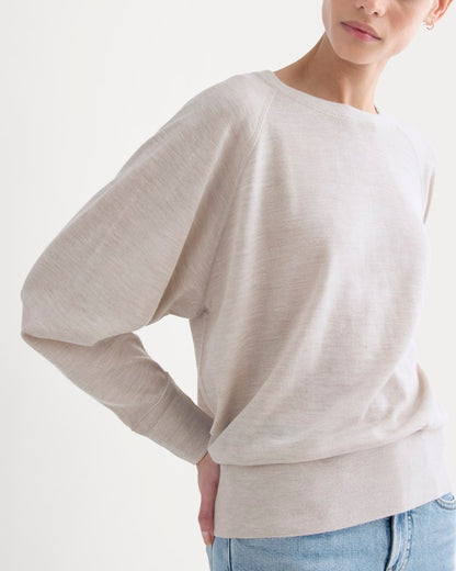 Raglan Sweater in Ultrasoft Merino | Heathered Oat