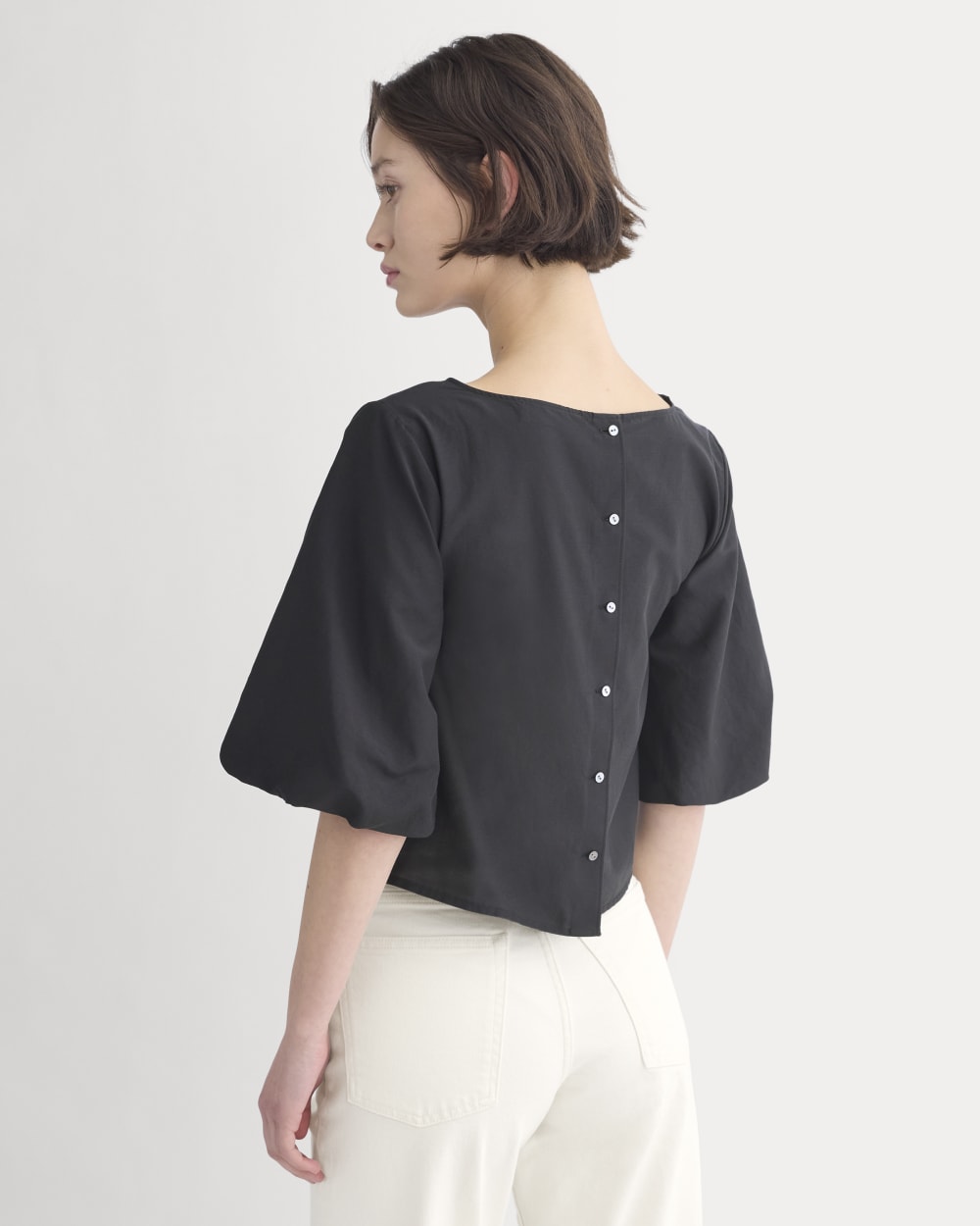 Bubble-Sleeve Top | Black