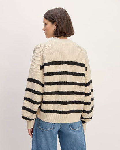 The Boxy Cardigan in Everyday Cotton | Canvas / Black