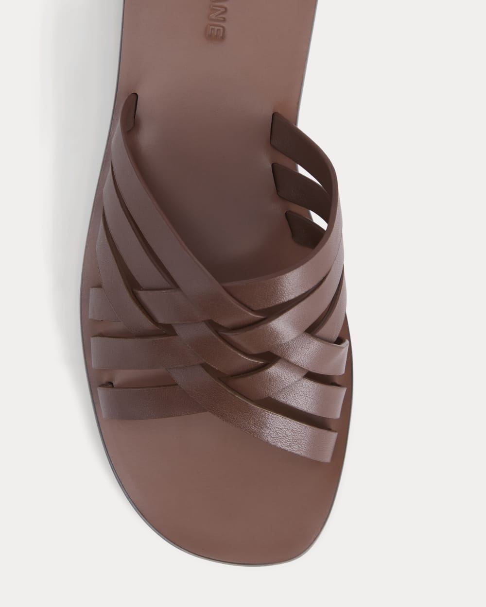 Leather Triple Crisscross Sandal | Rum