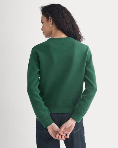 Double Knit Crew in Cotton Merino | Hunter Green