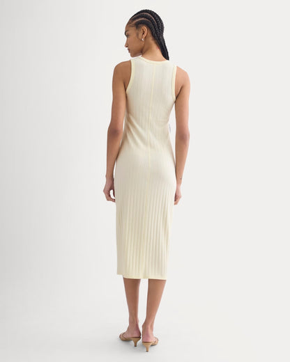 Scoop-Neck Midi Dress in Pointelle Knit | Lemon Icing