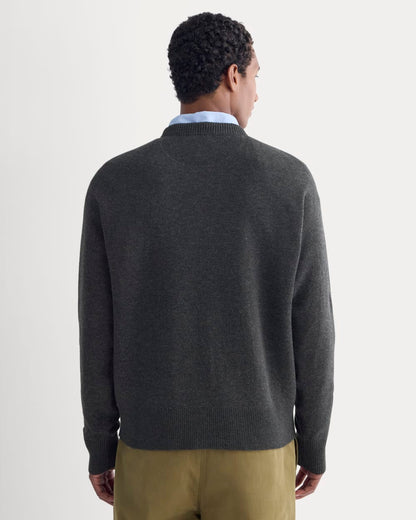 Luxe Merino Double-Knit Sweater | Heather Charcoal