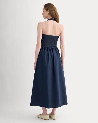 Halter Dress in Ultrasoft Cotton | Navy