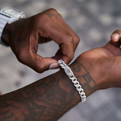 Diamond Cuban Chain + Bracelet Bundle in White or Yellow Gold - 8.5mm