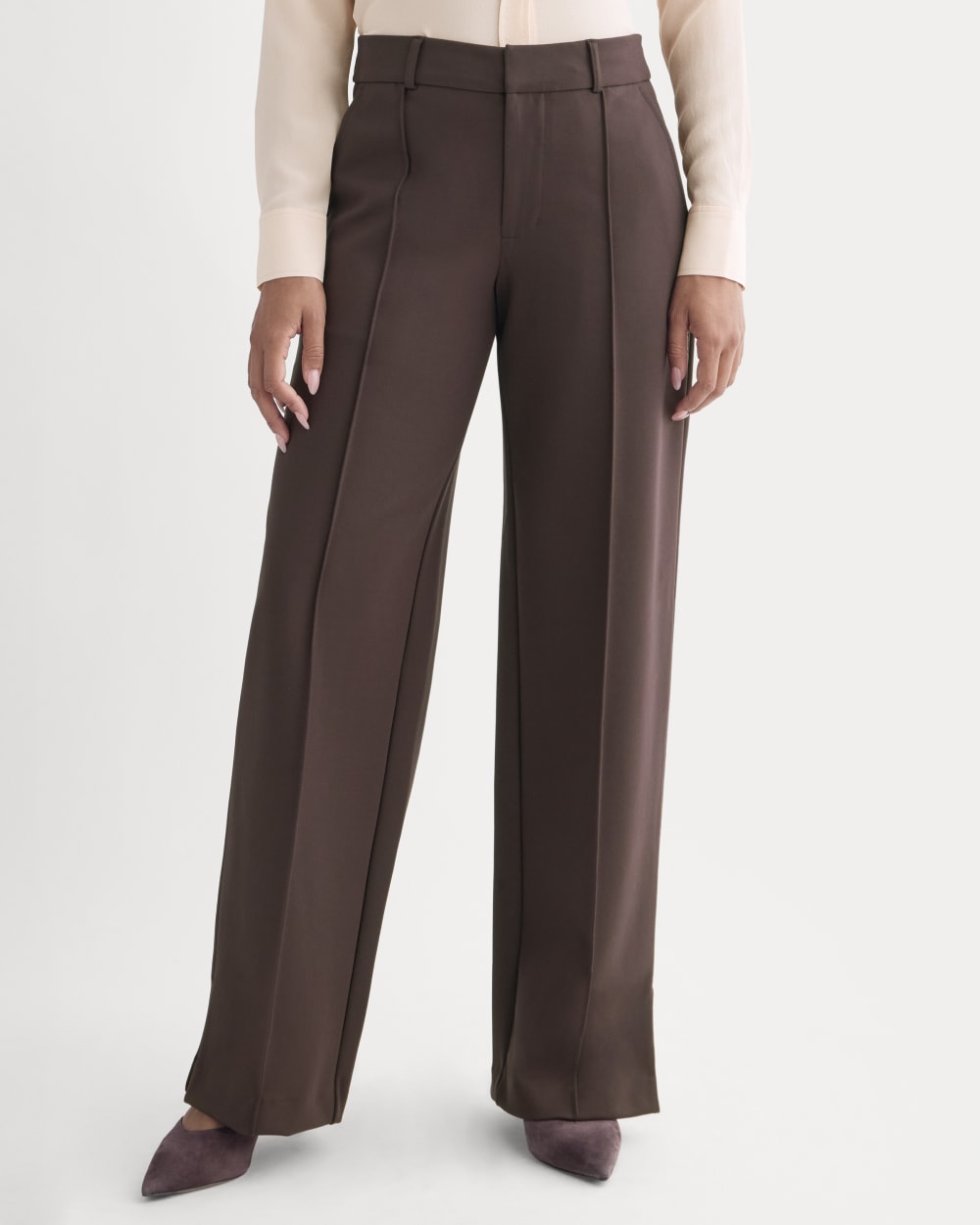 Ponte Wide-Leg Trouser | Dark Chocolate