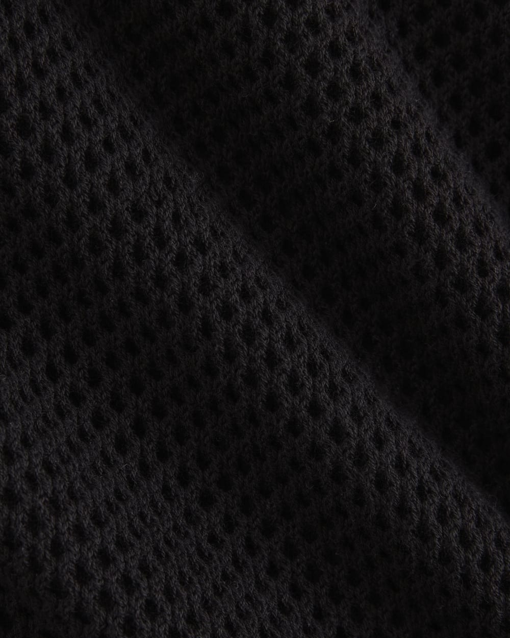 Mesh-Knit Short-Sleeve Dress | Black
