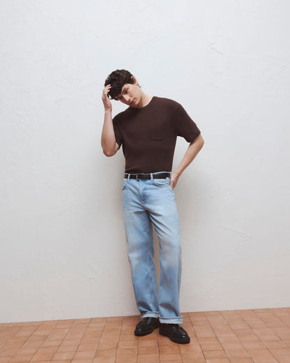 Textured Knit Tee | Coffee Bean