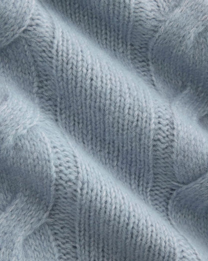 Cloud Cable V-Neck Sweater | Forever Blue