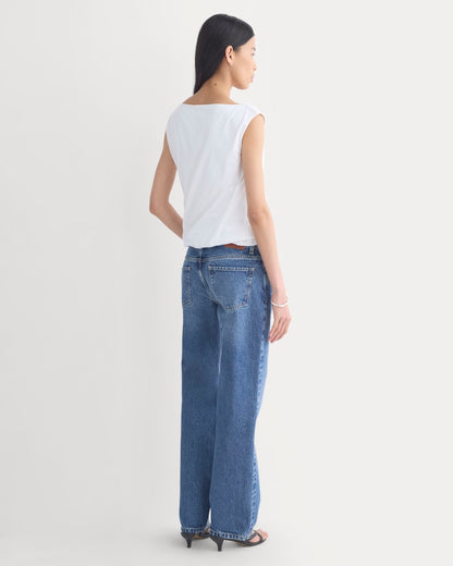 Boatneck Twisted Top in Essential Cotton | White