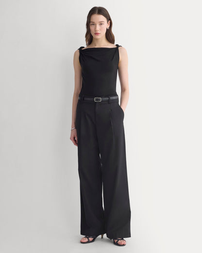 Cowl Neck Twist Tank in Butterluxe | Black