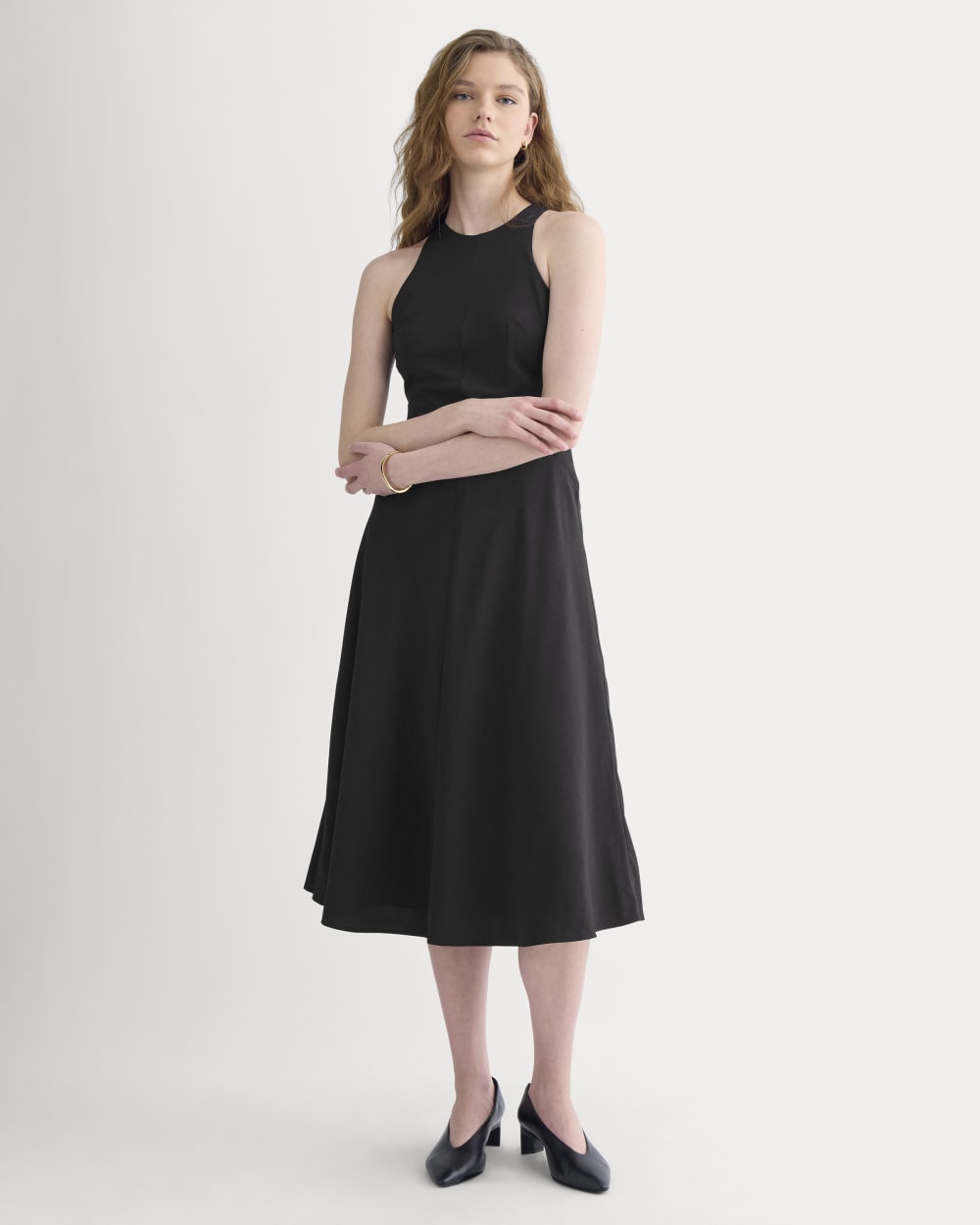 Sleeveless Seamed Dress | Black