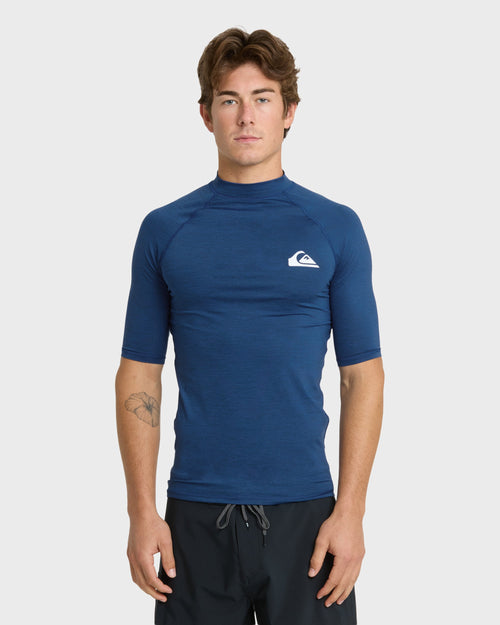 Everyday UPF 50 Short Sleeve Rashguard - Monaco Blue Heather