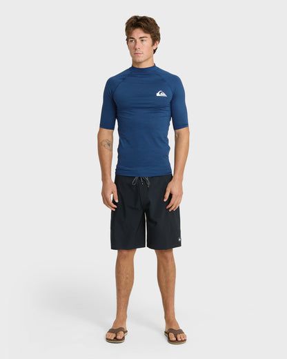 Everyday UPF 50 Short Sleeve Rashguard - Monaco Blue Heather