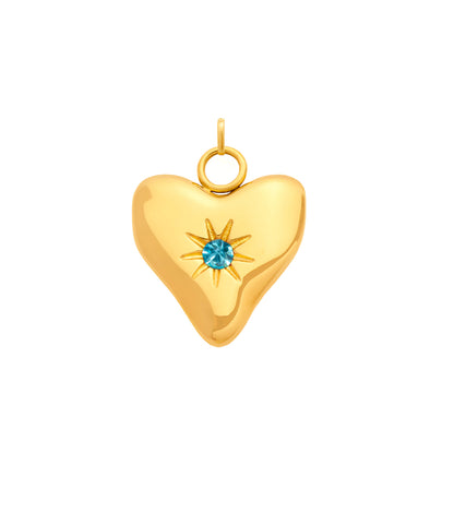 Written In The Sand Mini Heart Birthstone Charm (Gold)