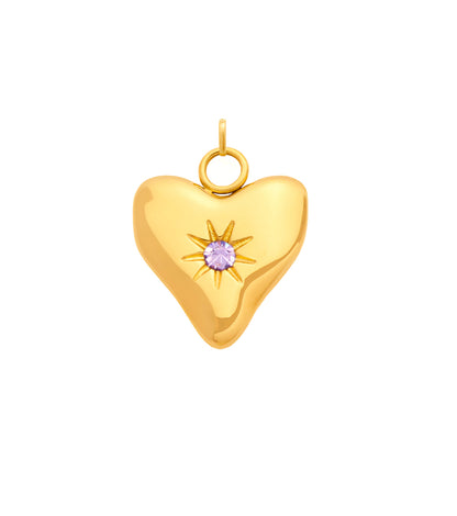 Written In The Sand Mini Heart Birthstone Charm (Gold)