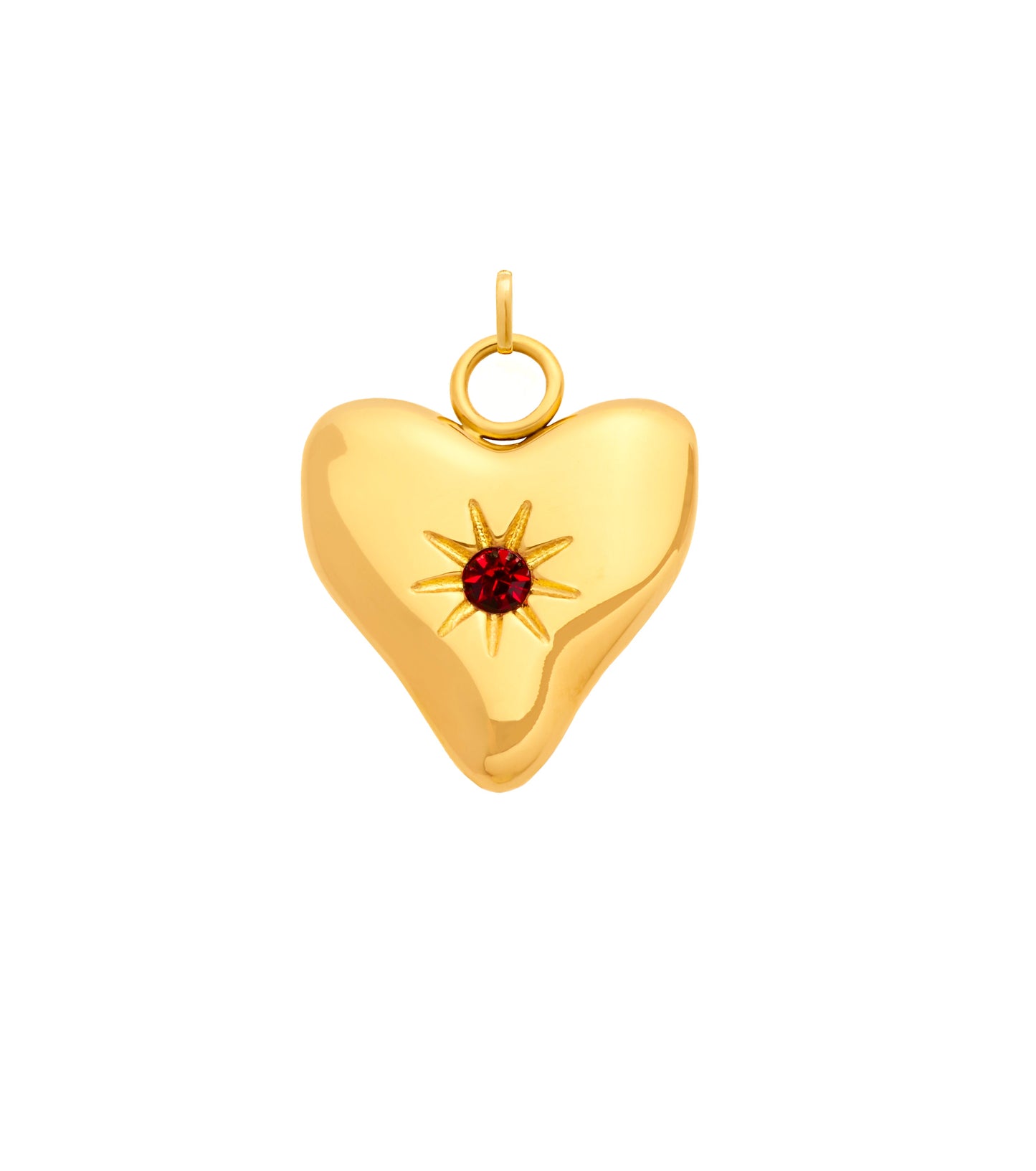 Written In The Sand Mini Heart Birthstone Charm (Gold)