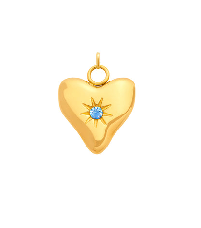 Written In The Sand Mini Heart Birthstone Charm (Gold)