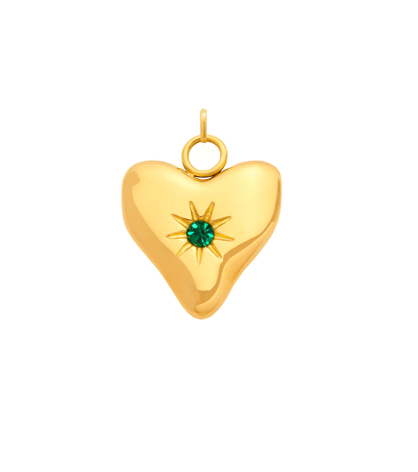 Written In The Sand Mini Heart Birthstone Charm (Gold)