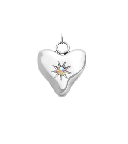 Written In The Sand Mini Heart Birthstone Charm (Silver)