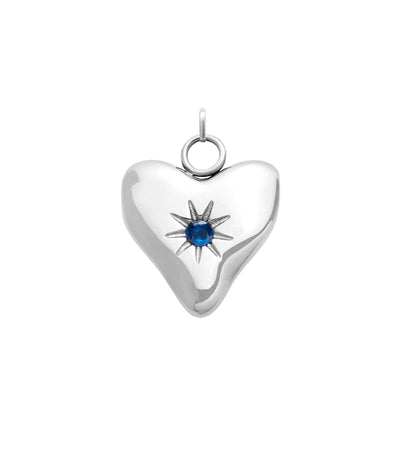 Written In The Sand Mini Heart Birthstone Charm (Silver)
