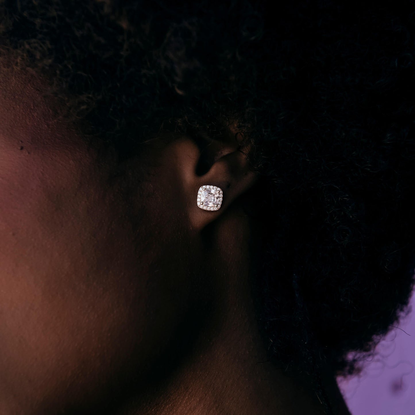 Cushion Cut Earrings in Rose Gold