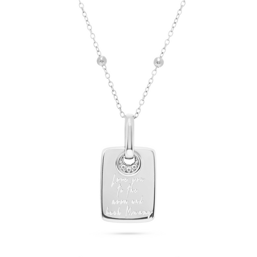 Written In The Stars Handwriting Tag Necklace (Silver)