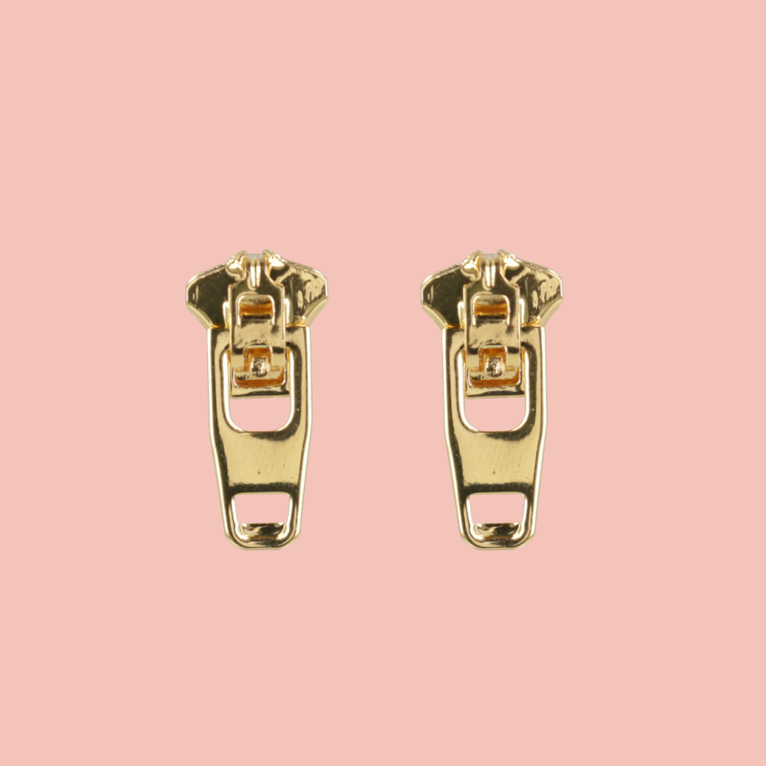 Zip Earrings (Gold Plated)