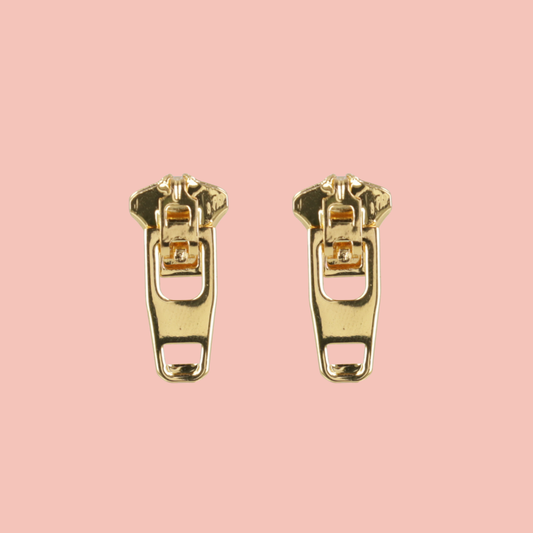 Zip Earrings (Gold Plated)