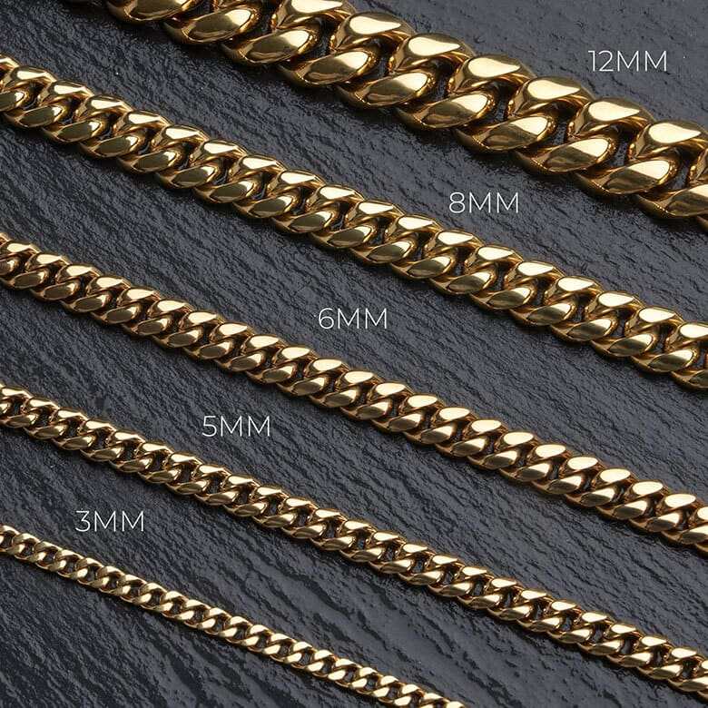 Diamond Cuban Link Chain in Yellow Gold - 12mm