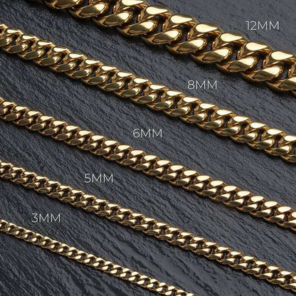 Diamond Cuban Link Chain in Yellow Gold - 12mm
